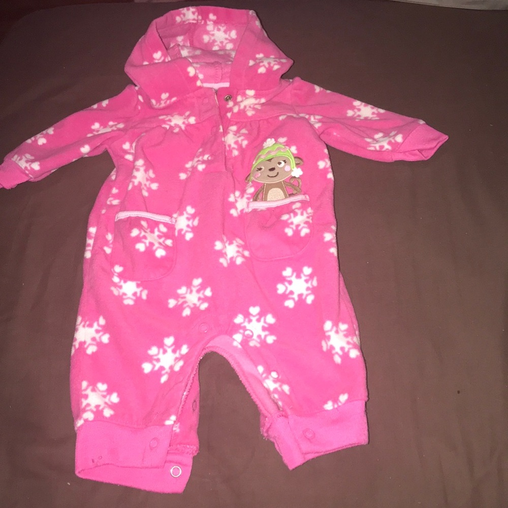Pink/White Fleece Bodysuit